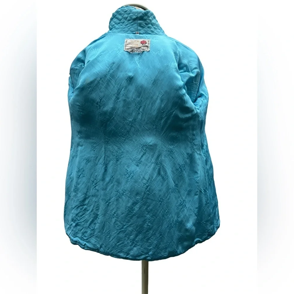 Vintage Peony Brand Blue Quilted Jacket Size 10 (Small)
